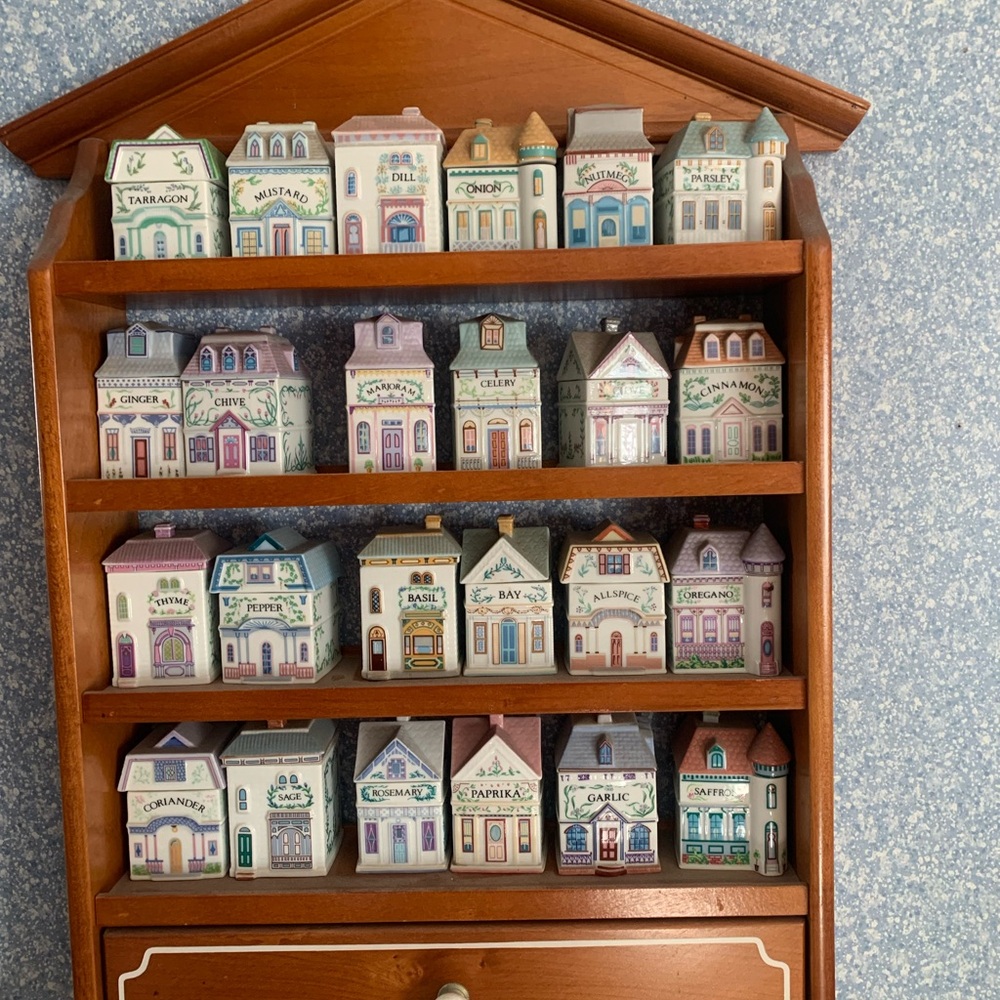 Lenox Porcelain Village Spice Jar Collection from
1998 in Pastel Colors